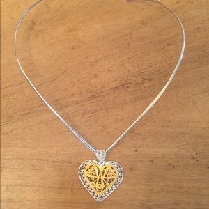 Heart Pendant on Silver Neck collar